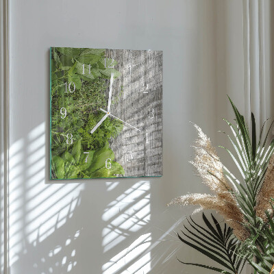 Square wall clock Herbs