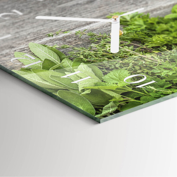Square wall clock Herbs
