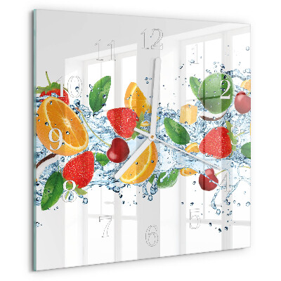 Square wall clock Fruit