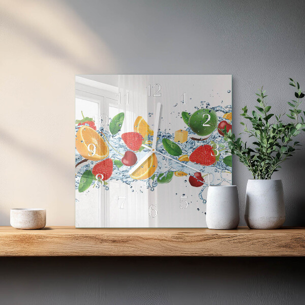 Square wall clock Fruit