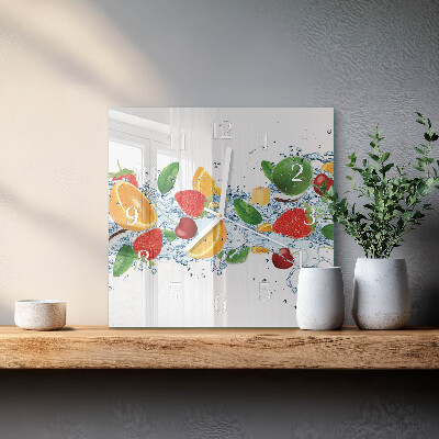 Square wall clock Fruit
