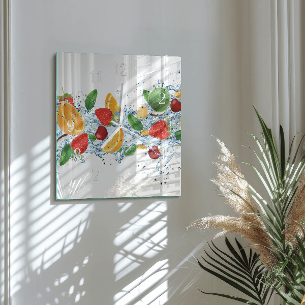 Square wall clock Fruit