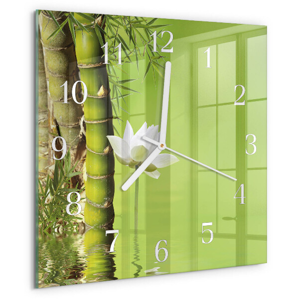 Square wall clock Bamboo