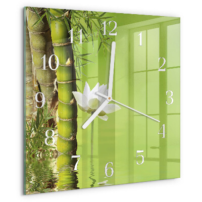 Square wall clock Bamboo