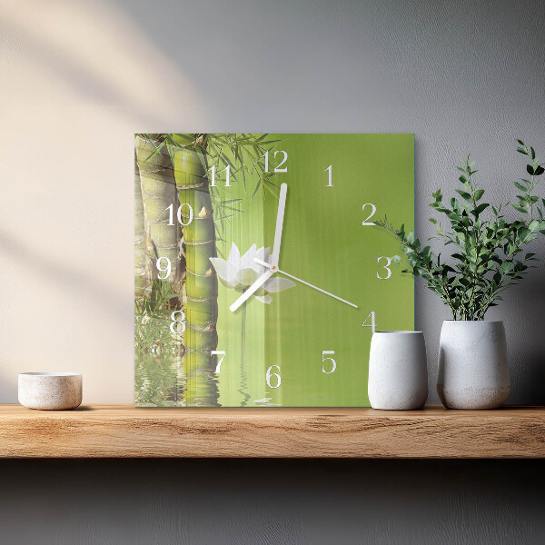 Square wall clock Bamboo