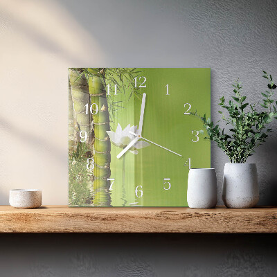 Square wall clock Bamboo