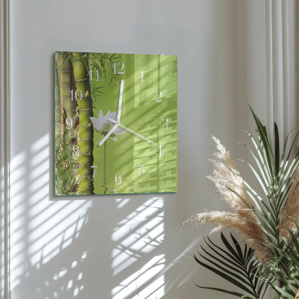 Square wall clock Bamboo