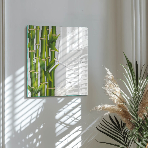 Square wall clock Bamboo