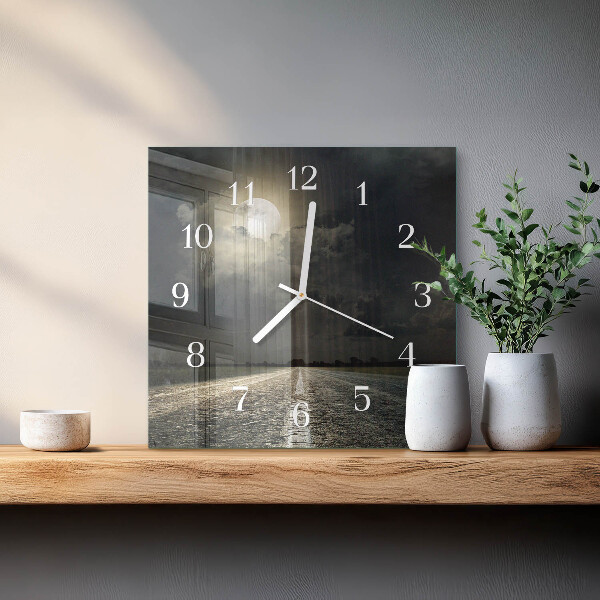 Square wall clock Path of the Moon