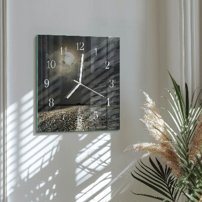 Square wall clock Path of the Moon