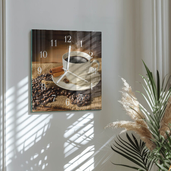Square wall clock Coffee