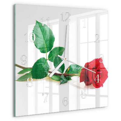 Square wall clock Rose