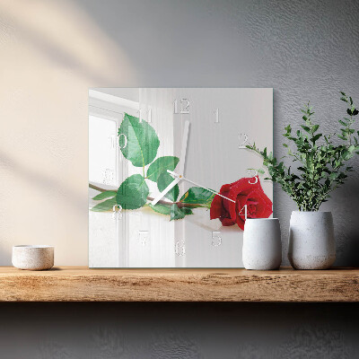 Square wall clock Rose