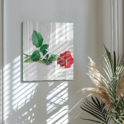 Square wall clock Rose