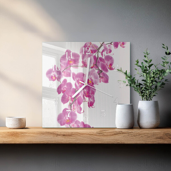 Square wall clock Orchid