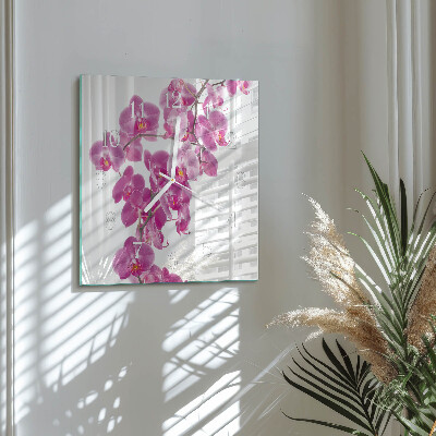 Square wall clock Orchid