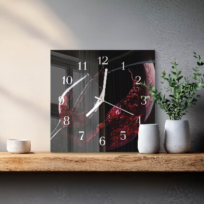 Square wall clock Wine