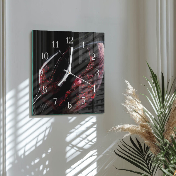 Square wall clock Wine