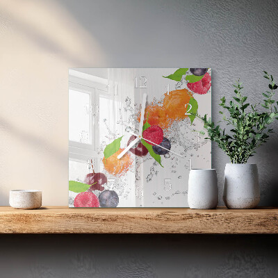 Square wall clock Fruit