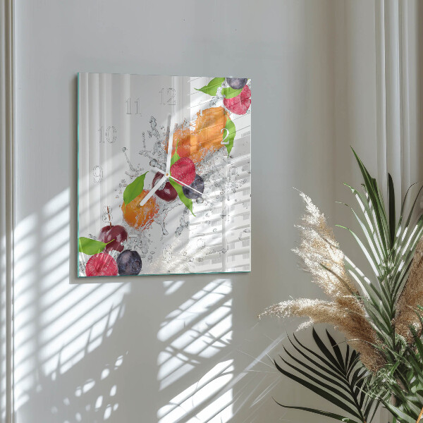 Square wall clock Fruit