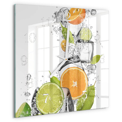 Square wall clock Citrus Fruits