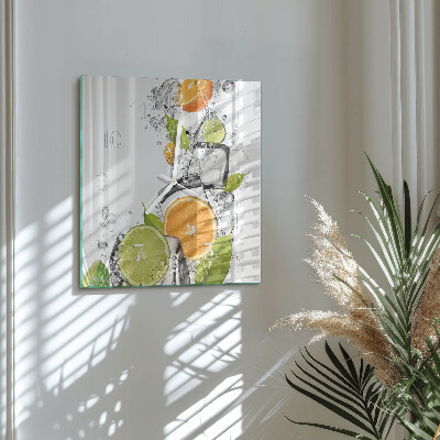 Square wall clock Citrus Fruits
