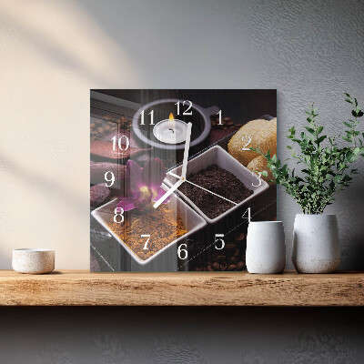 Square wall clock Orchid