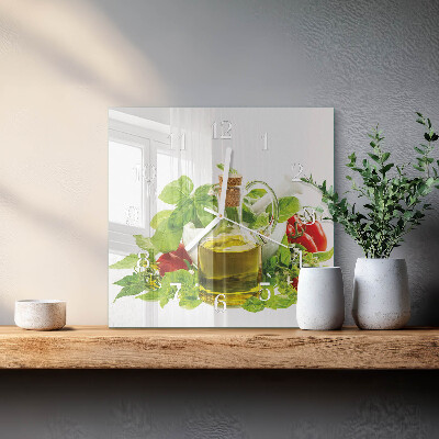 Square wall clock Basil Oil