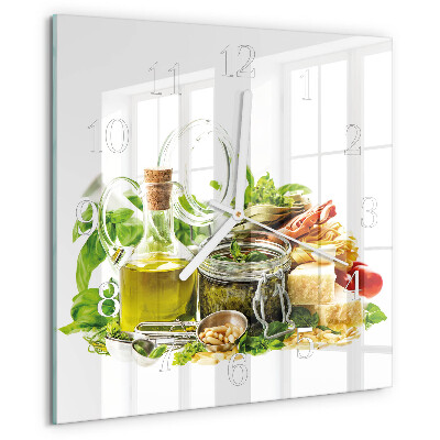 Square wall clock Pasta with Oil