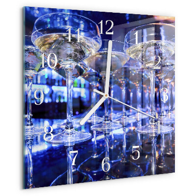 Square wall clock Glasses