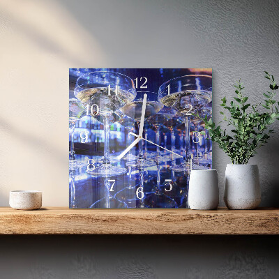 Square wall clock Glasses