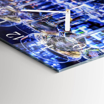 Square wall clock Glasses