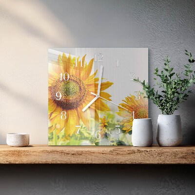 Square wall clock Sunflower