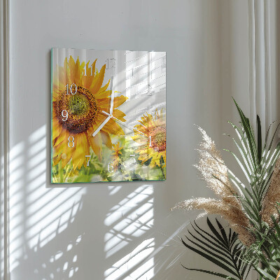 Square wall clock Sunflower