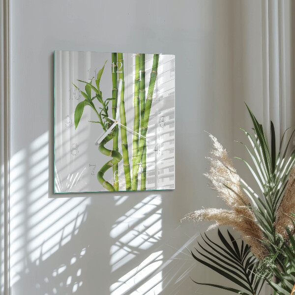 Square wall clock Bamboo