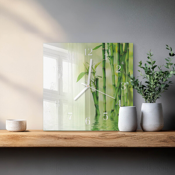 Square wall clock Bamboo