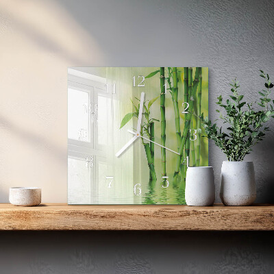 Square wall clock Bamboo