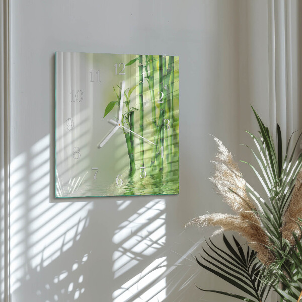 Square wall clock Bamboo