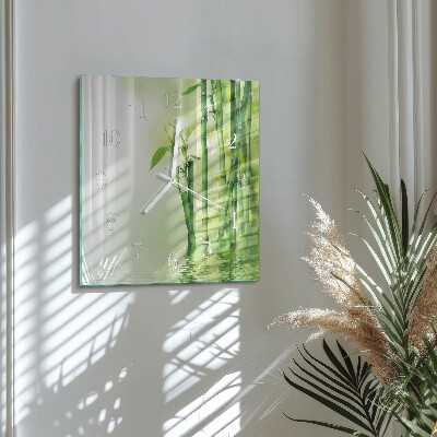 Square wall clock Bamboo