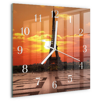 Square wall clock Eiffel Tower