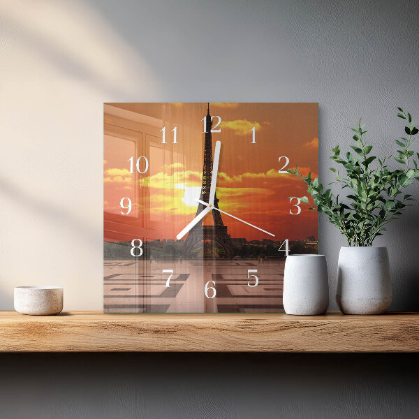 Square wall clock Eiffel Tower