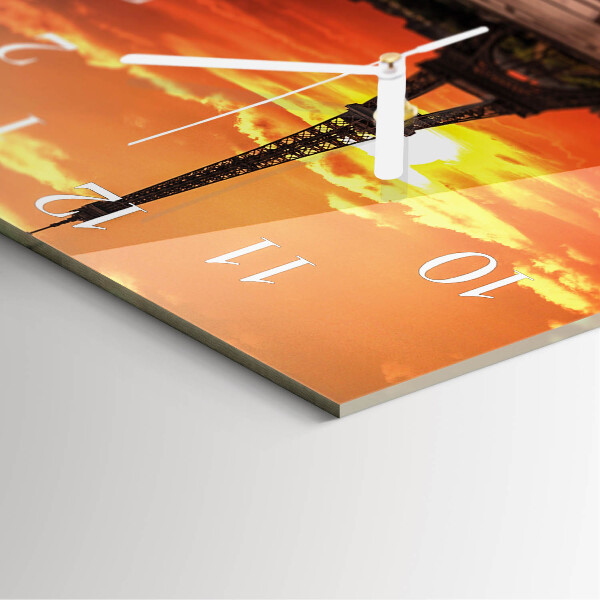 Square wall clock Eiffel Tower