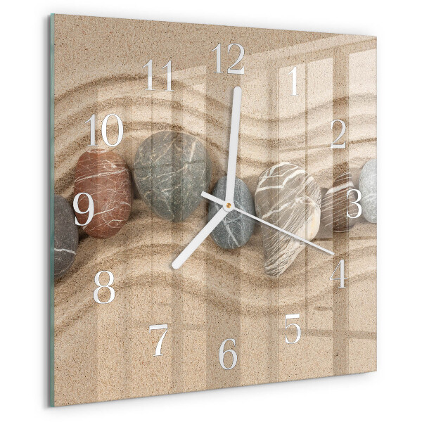 Square wall clock Stones Sand