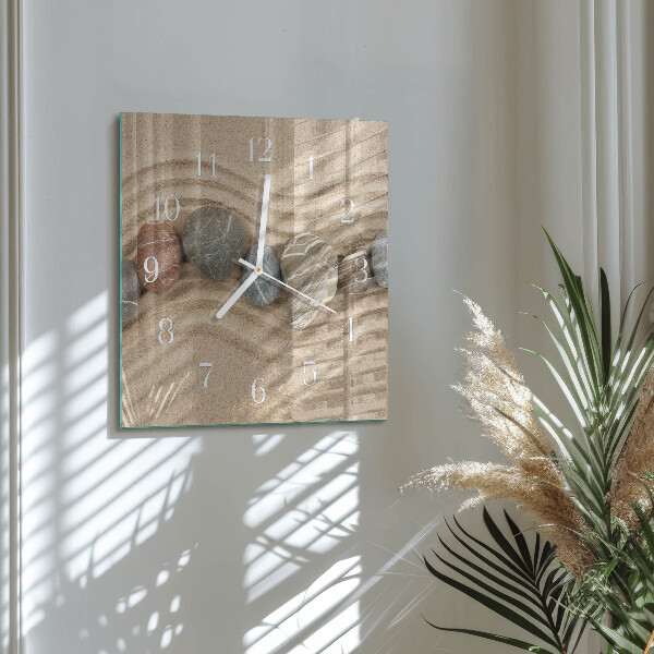 Square wall clock Stones Sand
