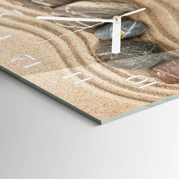 Square wall clock Stones Sand