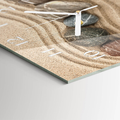 Square wall clock Stones Sand