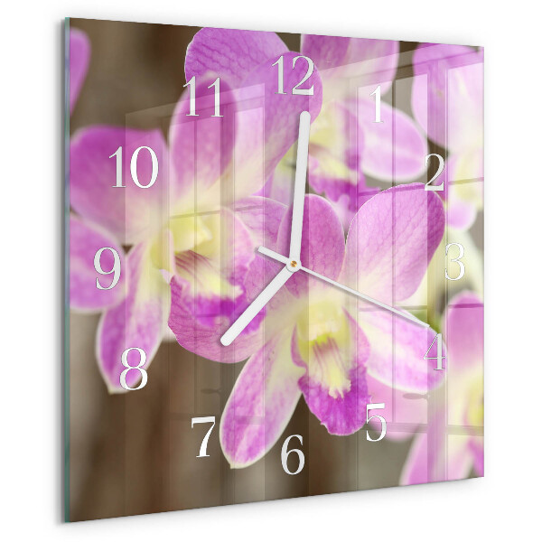 Square wall clock Flowers
