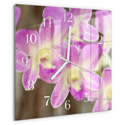 Square wall clock Flowers