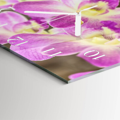Square wall clock Flowers