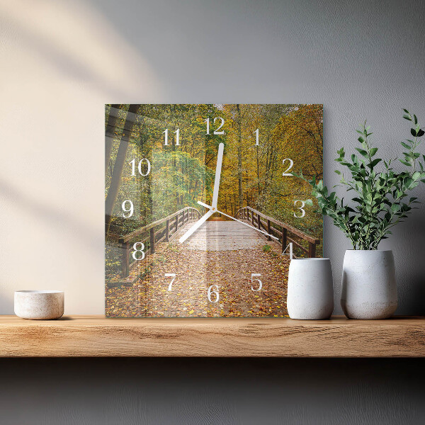 Square wall clock Forest Bridge